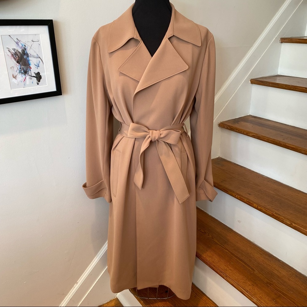 NWT Theory Oaklane Trench in Crepe (Chestnut/Size L)